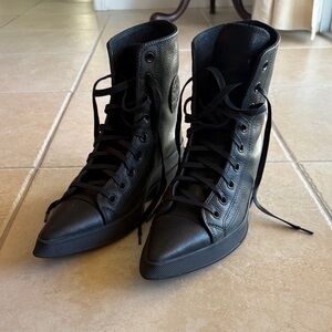 Converse Black Leather High-Top Sneakers